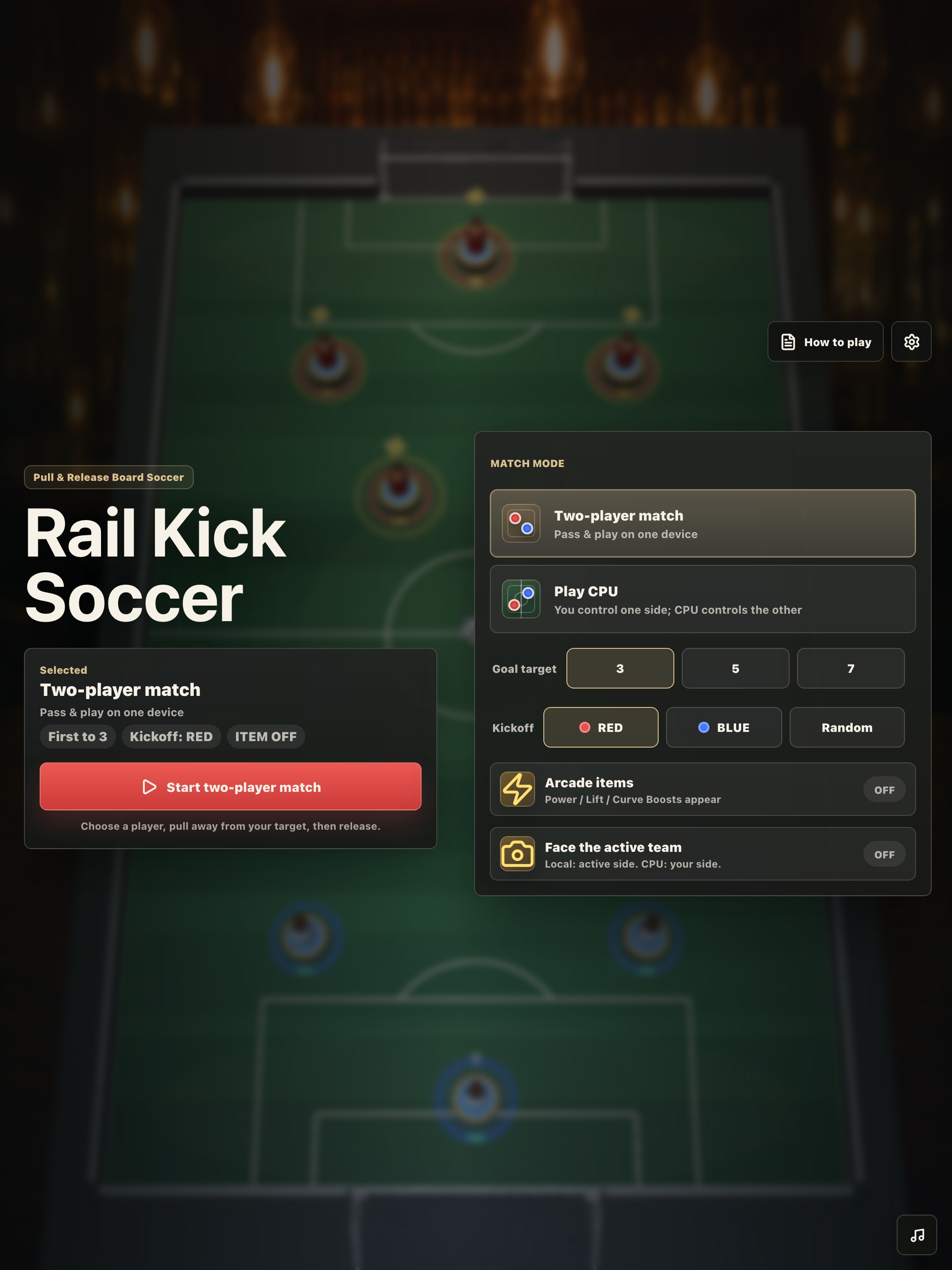 Home screen with Local match selected